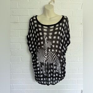 Stylish Black and White Zebra Print Blouse